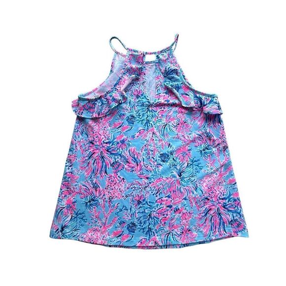 Lilly Pulitzer Billie Tank Top In Celestial Blue Seek and Sea - Picture 7 of 11
